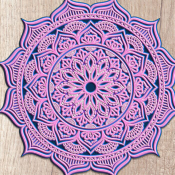 Intra απο ξύλο plywood 3mm-4mm πάχος 3D Layered Mandala – κοπής πολλαπλών επιπέδων Δίασταση 30x30 cm INTRAFABR-14531457 - Image 1