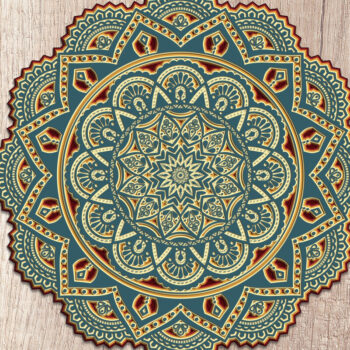 Intra απο ξύλο plywood 3mm-4mm πάχος 3D Layered Mandala – κοπής πολλαπλών επιπέδων Δίασταση 30x30 cm INTRAFABR-14461747 - Image 1