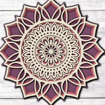 Intra απο ξύλο plywood 3mm-4mm πάχος 3D Layered Mandala Δίασταση 30x30 cm INTRAFABR-101200960 - Image 2