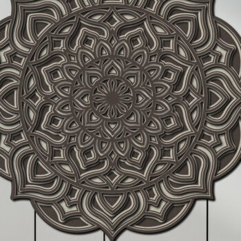 Intra απο ξύλο plywood 3mm-4mm πάχος αποκοπής 3D Layered Mandala Δίασταση 12x12 cm INTRAFABR-14844906 - Image 1