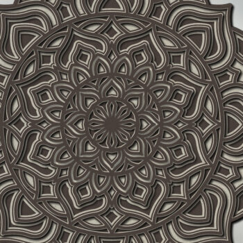 Intra απο ξύλο plywood 3mm-4mm πάχος αποκοπής 3D Layered Mandala Δίασταση 12x12 cm INTRAFABR-14844906 - Image 2