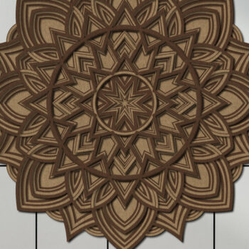 Intra απο ξύλο plywood 3mm-4mm πάχος αποκοπής 3D Layered Mandala Δίασταση 12x12 cm INTRAFABR-15133807 - Image 1