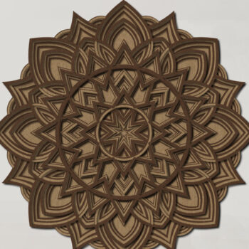 Intra απο ξύλο plywood 3mm-4mm πάχος αποκοπής 3D Layered Mandala Δίασταση 12x12 cm INTRAFABR-15133807 - Image 7