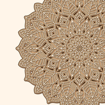 Intra απο ξύλο plywood 3mm-4mm πάχος 3D Layered Mandala – αποκοπής Δίασταση 30x30 cm INTRAFABR-19140628 - Image 1