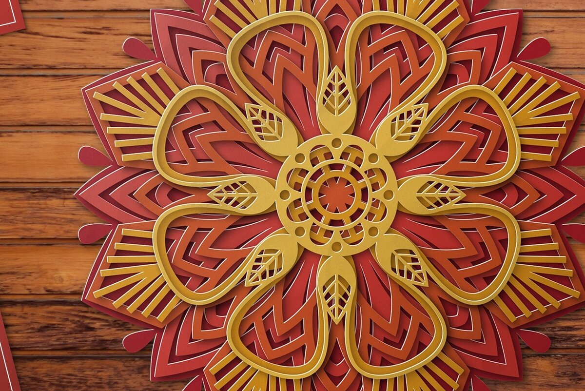 Intra απο ξύλο plywood 3mm-4mm πάχος 3D Layered Mandala Cut File Vol.9 Δίασταση 30x30 cm INTRAFABR-31318421