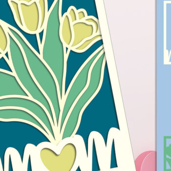 Intra απο ξύλο plywood 3mm-4mm πάχος 3d Layered Mothers Day Card, Mom Δίασταση 7x7 cm INTRAFABR-119899159 - Image 1