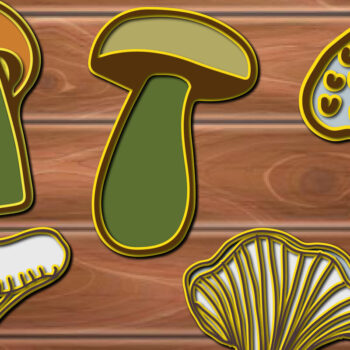 Intra απο ξύλο plywood 3mm-4mm πάχος με 3D Layered Mushrooms Paper Cut Δίασταση 15x15 cm INTRAFABR-17027314 - Image 1