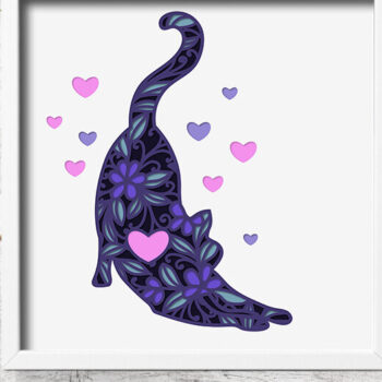 Intra απο ξύλο plywood 3mm-4mm πάχος τρισδιάστατο χάρτινο πρότυπο τέχνης γάτα Δίασταση 15x15 cm INTRAFABR-85926845 - Image 3