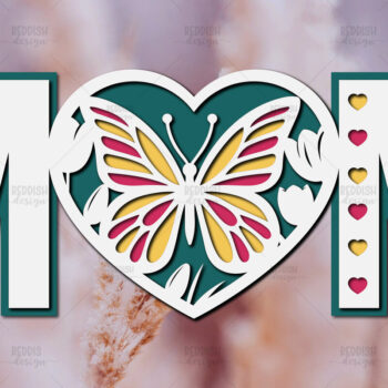 Intra απο ξύλο plywood 3mm-4mm πάχος 3D Layered Paper Cut Mom Δίασταση 15x15 cm INTRAFABR-115370874 - Image 1