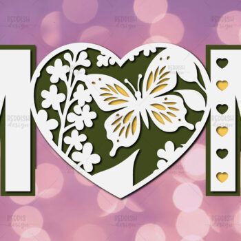 Intra απο ξύλο plywood 3mm-4mm πάχος 3D Layered Paper Cut Mom Δίασταση 15x15 cm INTRAFABR-115370943 - Image 1