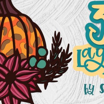 Intra απο ξύλο plywood 3mm-4mm πάχος 3D Layered Pumpkin 06 Thanksgiving Δίασταση 15x15 cm INTRAFABR-35434709 - Image 1