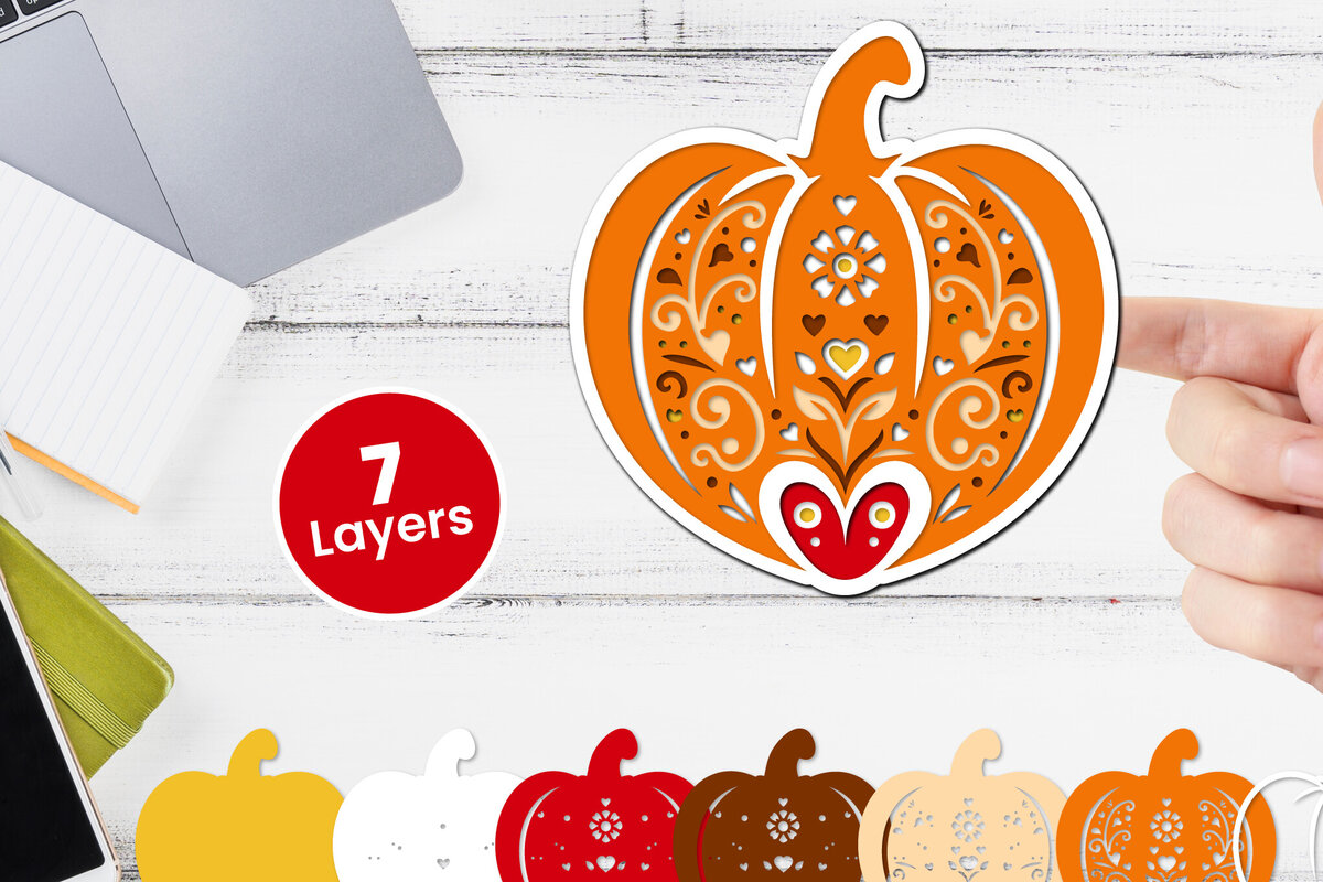 Intra απο ξύλο plywood 3mm-4mm πάχος Τρισδιάστατο κοπής χαρτιού κολοκύθας με στρώματα Δίασταση 12x12 cm INTRAFABR-117774061