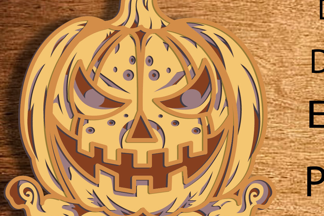 Intra απο ξύλο plywood 3mm-4mm πάχος 3d Layered Pumpkin , Multilayer Δίασταση 15x15 cm INTRAFABR-77275527