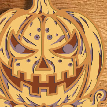 Intra απο ξύλο plywood 3mm-4mm πάχος 3d Layered Pumpkin , Multilayer Δίασταση 15x15 cm INTRAFABR-82256243 - Image 1