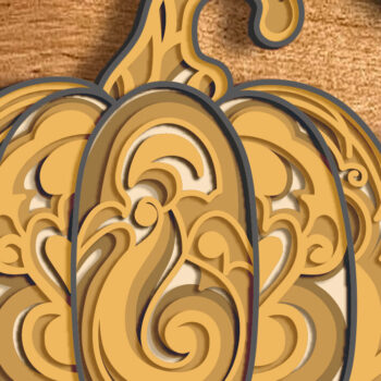 Intra απο ξύλο plywood 3mm-4mm πάχος 3d Layered Pumpkin , Multilayer Δίασταση 15x15 cm INTRAFABR-72594589 - Image 1