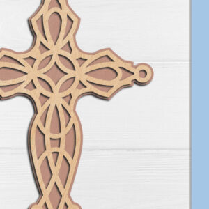 Intra απο ξύλο plywood 3mm-4mm πάχος Τρισδιάστατος θρησκευτικός σταυρός Mandala Δίασταση 30×30 cm INTRAFABR-118477419