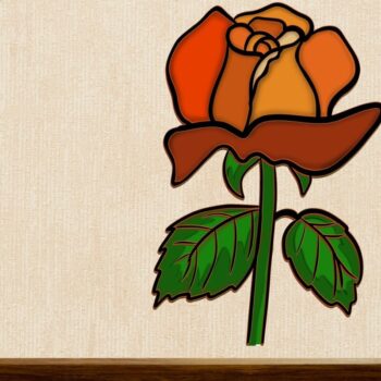 Intra απο ξύλο plywood 3mm-4mm πάχος Τρισδιάστατο τριαντάφυλλο Δίασταση 3000x3000 cm INTRAFABR-75610405 - Image 1