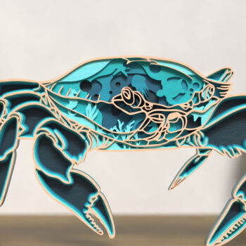 Intra απο ξύλο plywood 3mm-4mm πάχος 3D Layered Sand Crab Δίασταση 20x20 cm INTRAFABR-119707510 - Image 1