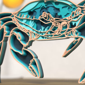 Intra απο ξύλο plywood 3mm-4mm πάχος 3D Layered Sand Crab Δίασταση 20x20 cm INTRAFABR-119707510 - Image 3