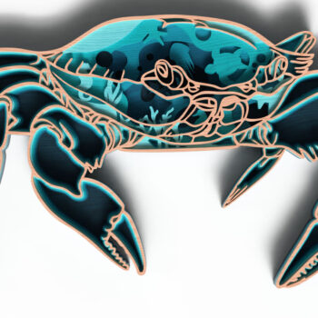 Intra απο ξύλο plywood 3mm-4mm πάχος 3D Layered Sand Crab Δίασταση 20x20 cm INTRAFABR-119707510 - Image 6