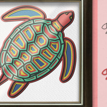 Intra απο ξύλο plywood 3mm-4mm πάχος 3D Layered Sea Turtle Δίασταση 30x20 cm INTRAFABR-14027004 - Image 1