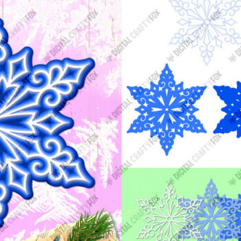 Intra απο ξύλο plywood 3mm-4mm πάχος Χριστουγεννιάτικο στολίδι με 3D στρώσεις νιφάδα χιονιού Δίασταση 864x864 cm INTRAFABR-83073238 - Image 1