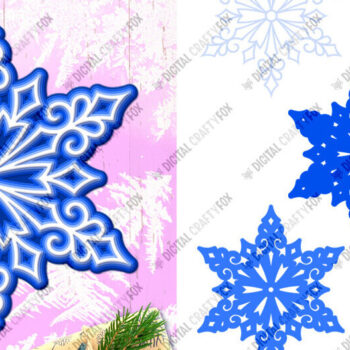 Intra απο ξύλο plywood 3mm-4mm πάχος Χριστουγεννιάτικο στολίδι με 3D στρώσεις νιφάδα χιονιού Δίασταση 864x864 cm INTRAFABR-83073238 - Image 2