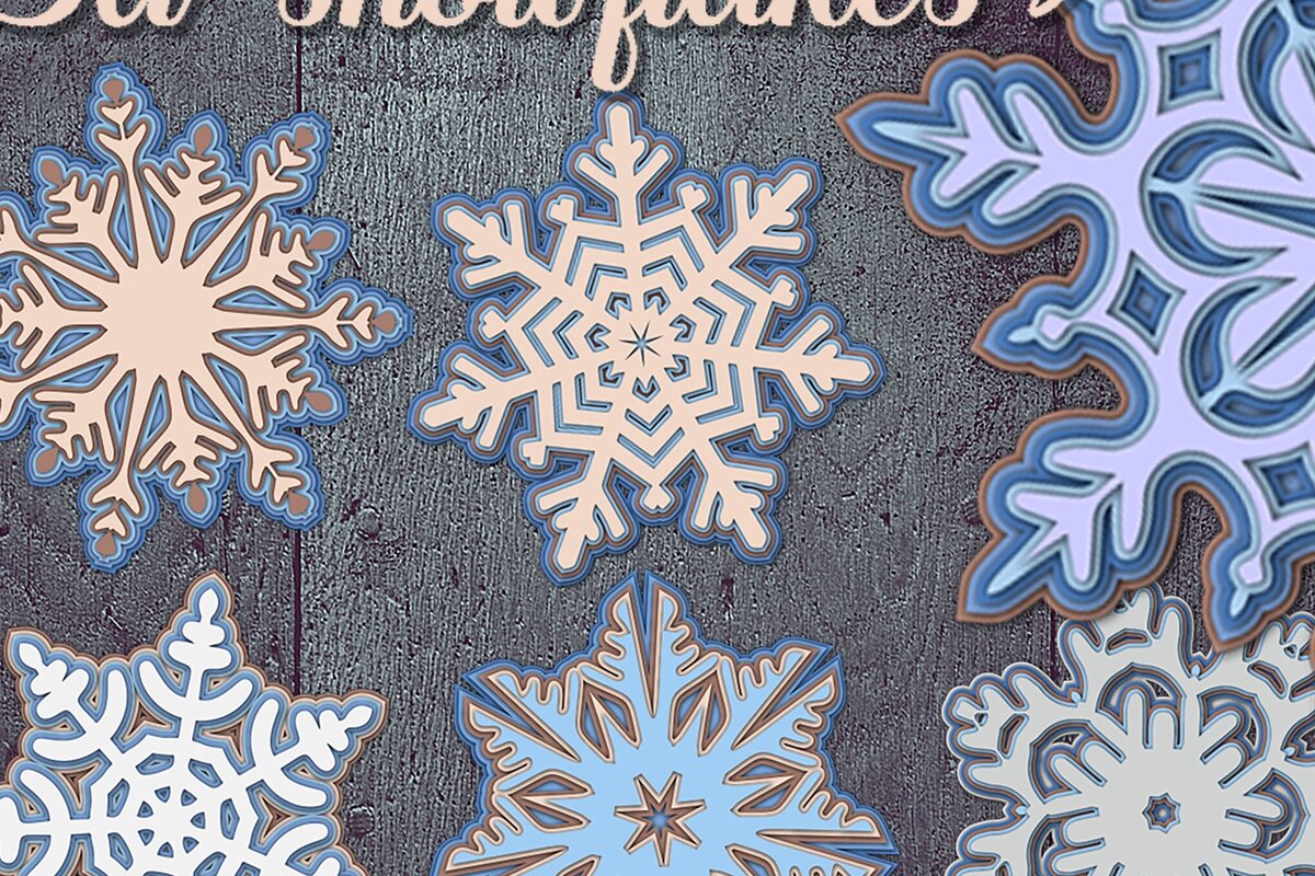 Intra απο ξύλο plywood 3mm-4mm πάχος Δέσμη κοπής χαρτιού με 3d στρώσεις νιφάδα χιονιού Δίασταση 30x20 cm INTRAFABR-85288970