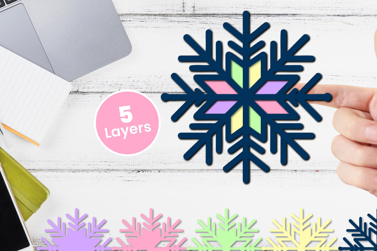 Intra απο ξύλο plywood 3mm-4mm πάχος Κοπή χαρτιού 3D Snowflake Δίασταση 12x12 cm INTRAFABR-117773748