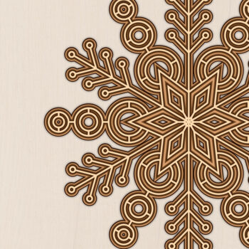 Intra απο ξύλο plywood 3mm-4mm πάχος 3D Layered Snowflake , Christmas Snow Δίασταση 15x15 cm INTRAFABR-21305990 - Image 1