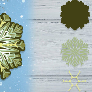 Intra απο ξύλο plywood 3mm-4mm πάχος 3D Layered Snowflake | Διακόσμηση Δίασταση 30x20 cm INTRAFABR-52700307