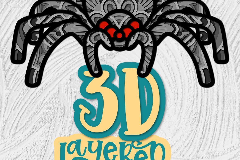 Intra απο ξύλο plywood 3mm-4mm πάχος 3D Layered Spider Halloween Design Δίασταση 15x15 cm INTRAFABR-35277371