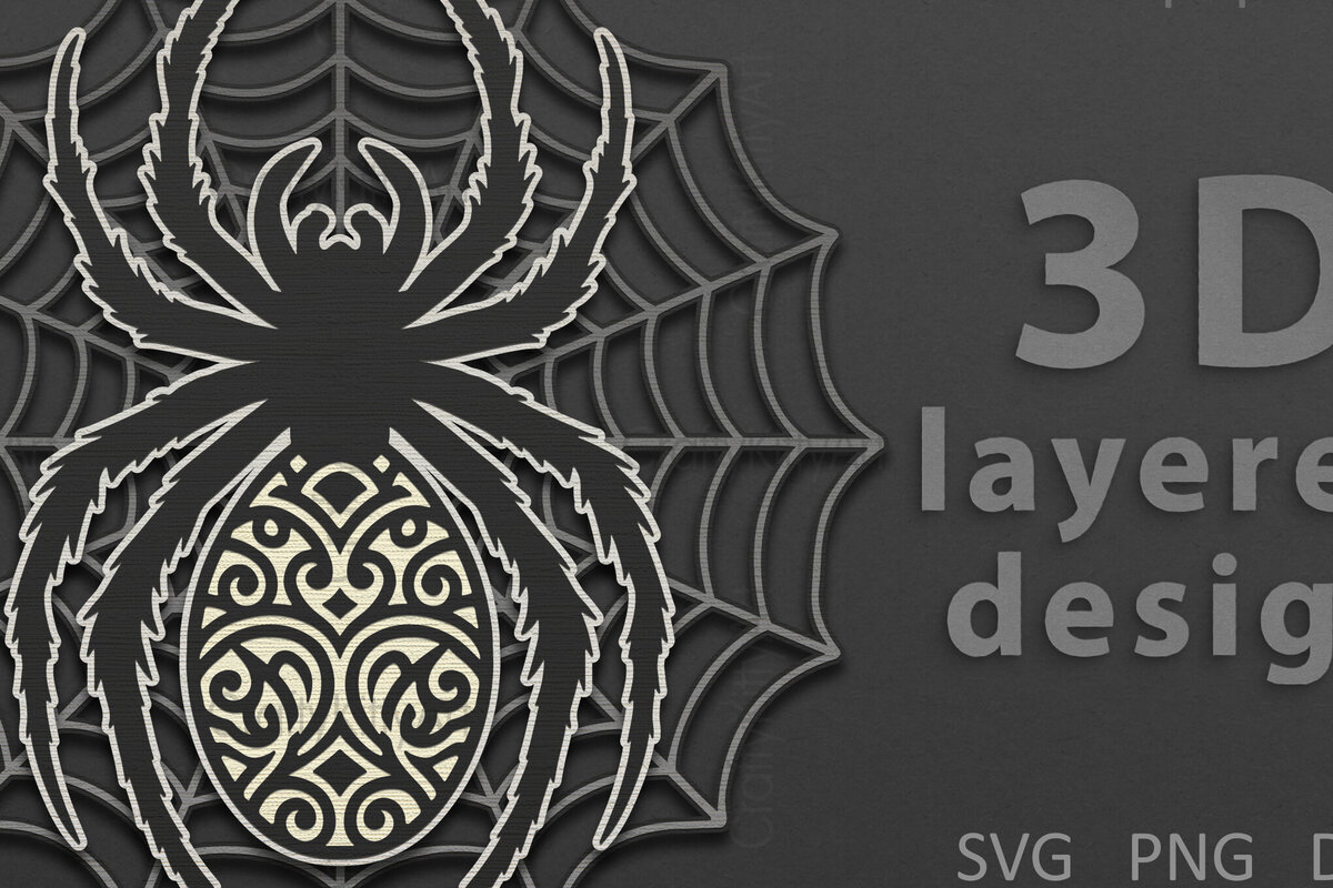 Intra απο ξύλο plywood 3mm-4mm πάχος 3D Layered Spider Mandala  Δίασταση 8x8 cm INTRAFABR-107562175