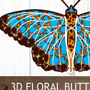 Intra απο ξύλο plywood 3mm-4mm πάχος 3D Layered Butterfly. 3D Mandala Δίασταση 10x10 cm INTRAFABR-25084247 - Image 1