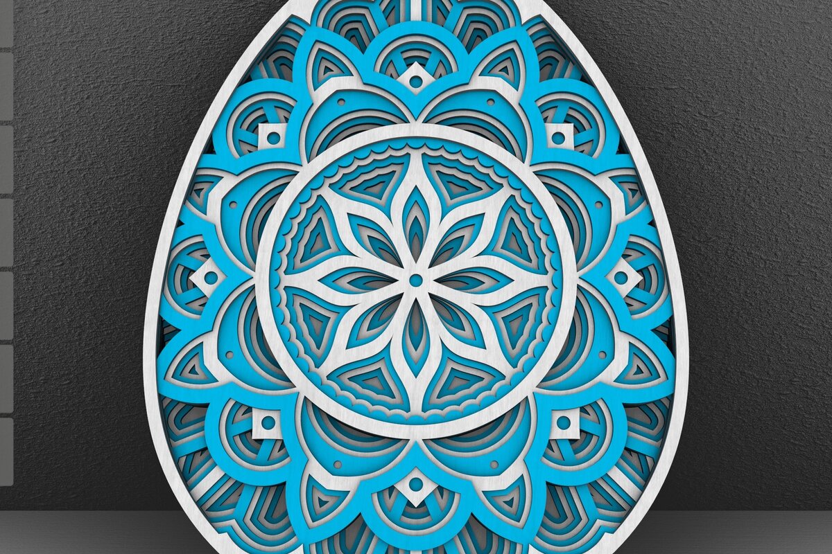 Intra απο ξύλο plywood 3mm-4mm πάχος 3D Layered Πασχαλινό Αυγό, 3D Πασχαλινό Αυγό Δίασταση 196x196 cm INTRAFABR-28492800