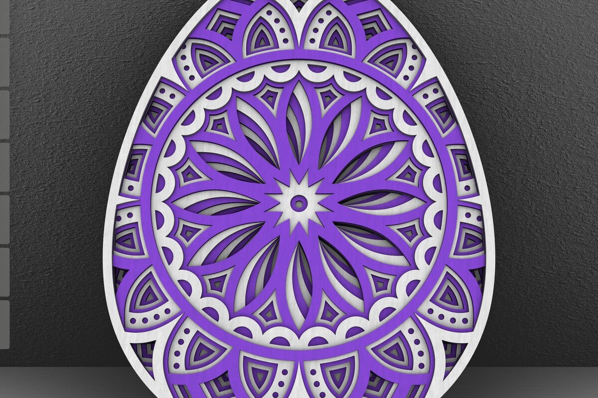 Intra απο ξύλο plywood 3mm-4mm πάχος 3D Layered Πασχαλινό Αυγό, 3D Πασχαλινό Αυγό Δίασταση 196x196 cm INTRAFABR-28493114