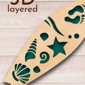 Intra απο ξύλο plywood 3mm-4mm πάχος 3D Layered , Flip Flop Wall Art Δίασταση 40x40 cm INTRAFABR-34951917 - Image 1