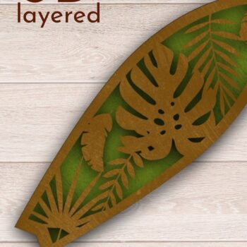 Intra απο ξύλο plywood 3mm-4mm πάχος 3D Layered , Leave Decor, Δίασταση 15x15 cm INTRAFABR-34456298 - Image 1
