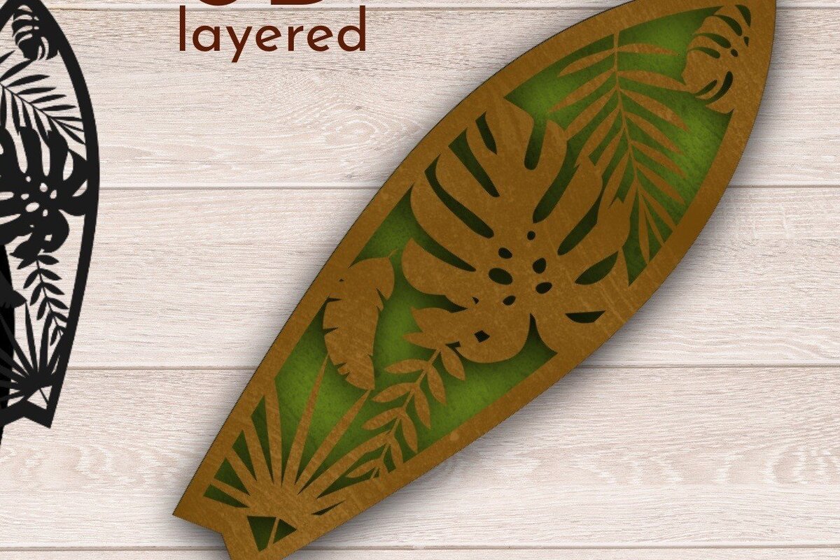 Intra απο ξύλο plywood 3mm-4mm πάχος 3D Layered , Leave Decor, Δίασταση 15x15 cm INTRAFABR-34456298 - Image 1