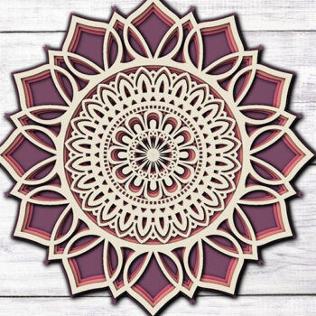 Intra απο ξύλο plywood 3mm-4mm πάχος 3D Layered Mandala Δίασταση 30x30 cm INTRAFABR-77074257 - Image 4