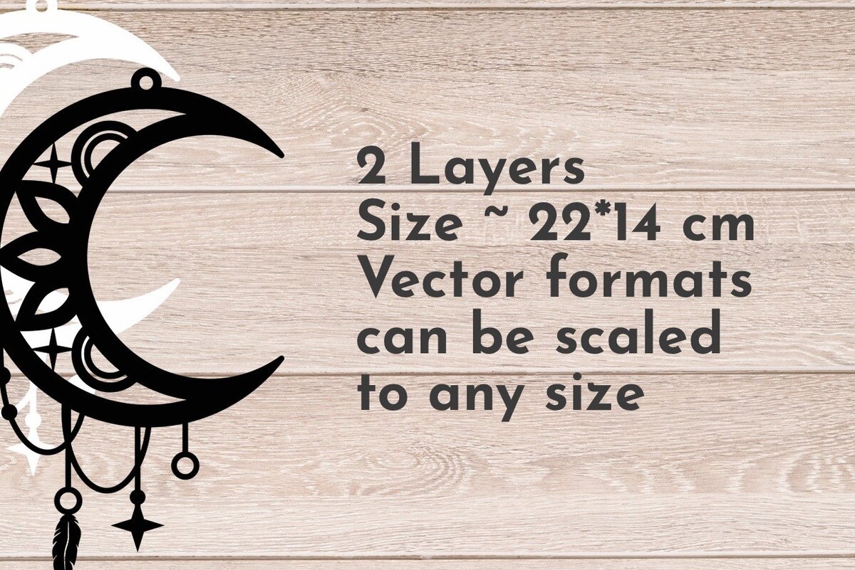 Intra απο ξύλο plywood 3mm-4mm πάχος 3D Layered , Moon Dream Catcher Art Δίασταση 30x20 cm INTRAFABR-65955282