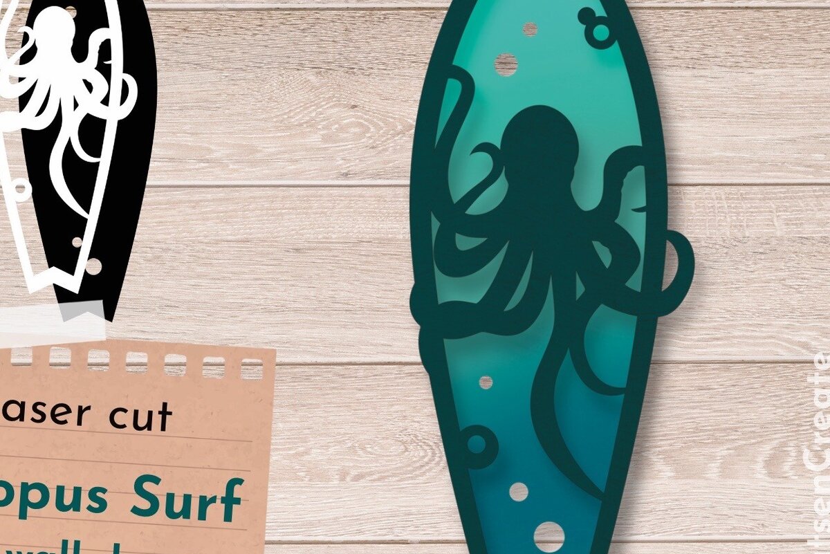 Intra απο ξύλο plywood 3mm-4mm πάχος 3D Layered , Summer Surf Wall Art Δίασταση 40x40 cm INTRAFABR-62624303 - Image 1