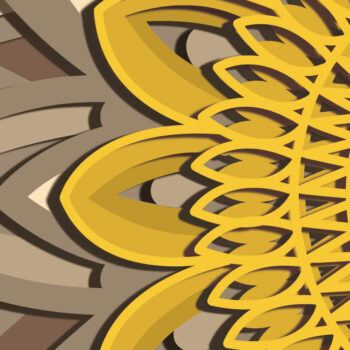 Intra απο ξύλο plywood 3mm-4mm πάχος 3D Layered Sunflower, 3D Δίασταση 30x20 cm INTRAFABR-72315585 - Image 2