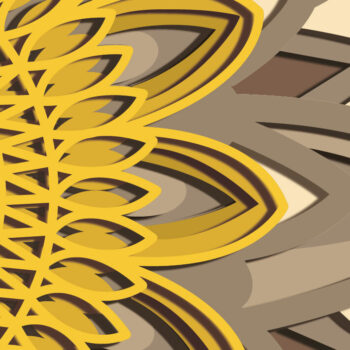 Intra απο ξύλο plywood 3mm-4mm πάχος 3D Layered Sunflower, 3D Δίασταση 30x20 cm INTRAFABR-72315585 - Image 3
