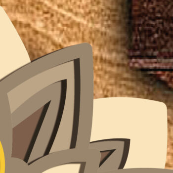 Intra απο ξύλο plywood 3mm-4mm πάχος 3D Layered Sunflower, 3D Δίασταση 30x20 cm INTRAFABR-72315585 - Image 6