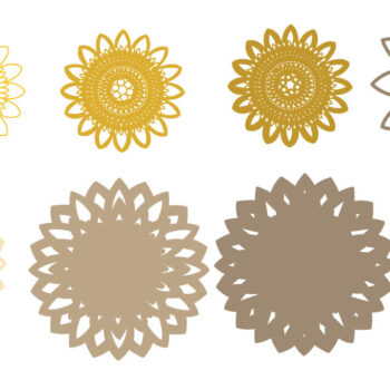 Intra απο ξύλο plywood 3mm-4mm πάχος 3D Layered Sunflower, 3D Δίασταση 30x20 cm INTRAFABR-72315585 - Image 8
