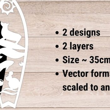 Intra απο ξύλο plywood 3mm-4mm πάχος 3D Layered , Surf Wall Art, Corgi Dog Δίασταση 40x40 cm INTRAFABR-90051737 - Image 2