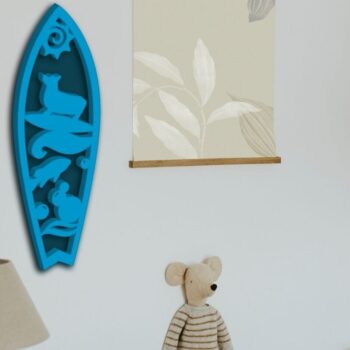 Intra απο ξύλο plywood 3mm-4mm πάχος 3D Layered , Surf Wall Art, Corgi Dog Δίασταση 40x40 cm INTRAFABR-90051737 - Image 4