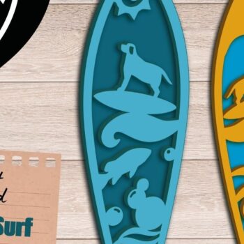 Intra απο ξύλο plywood 3mm-4mm πάχος 3D Layered , Surf Wall Art, Λαμπραντόρ Δίασταση 40x40 cm INTRAFABR-91400265 - Image 1