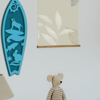 Intra απο ξύλο plywood 3mm-4mm πάχος 3D Layered , Surf Wall Art, Λαμπραντόρ Δίασταση 40x40 cm INTRAFABR-91400265 - Image 3